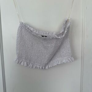 Blue Blush white tube top